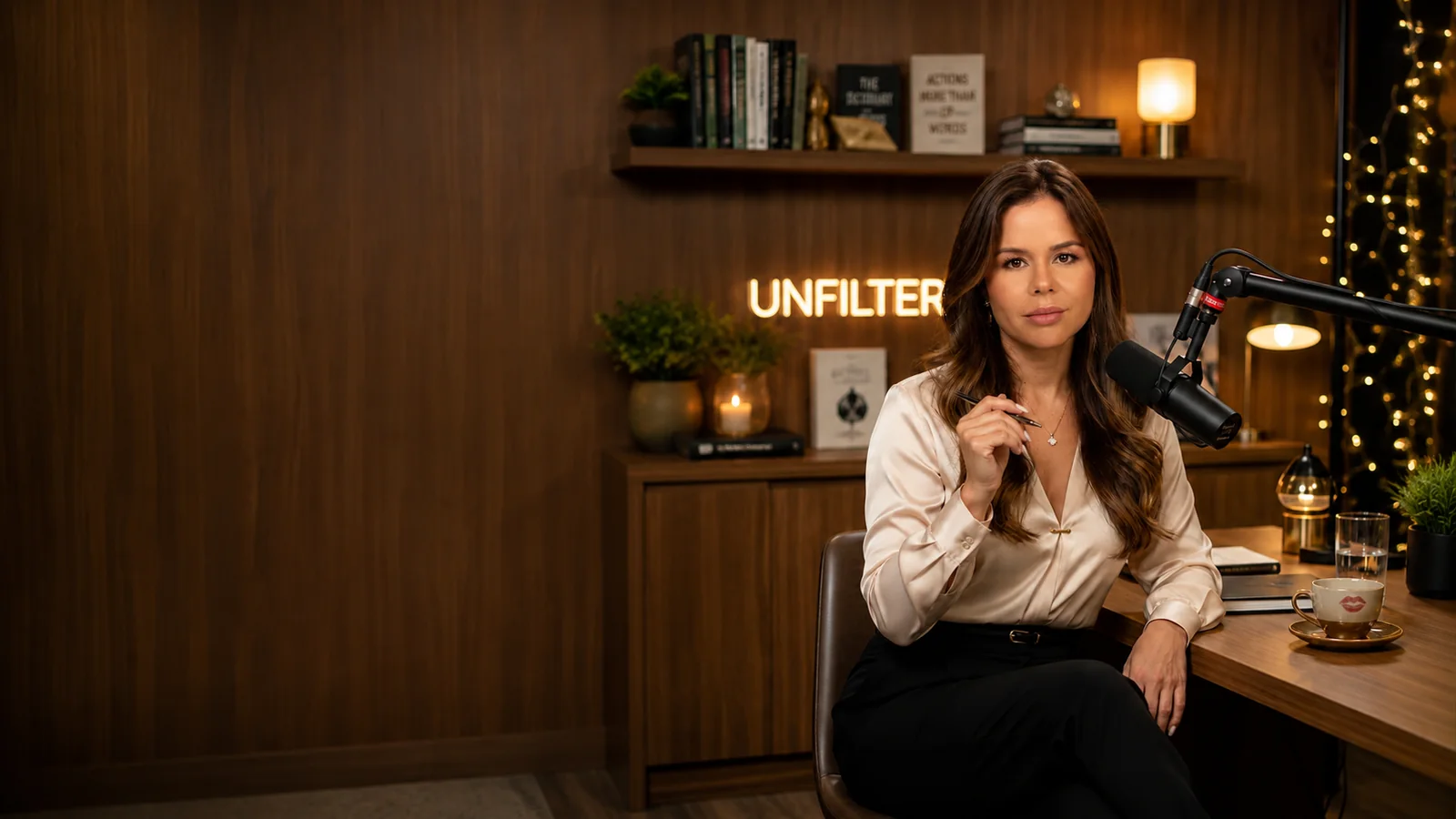 Pamola Sanchez en su espacio de trabajo, preparada para una sesión de mentoría